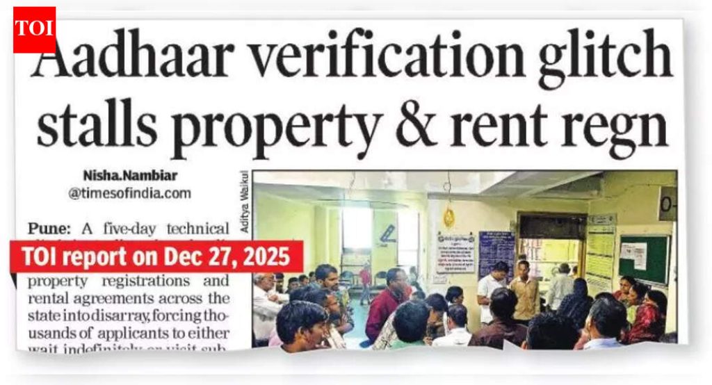 IGR कार्यालय आधार पडताळणी सेवा पुनर्संचयित करण्यासाठी राज्य आयटी विभागाकडे पाठपुरावा करत आहे