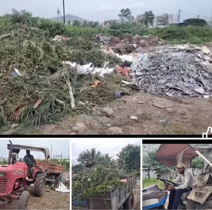 आरक्षित भूखंडावर कचऱ्याचे साम्राज्य. तळेगाव दाभाडे नगरपरिषद प्रशासनाची डोळेझाक