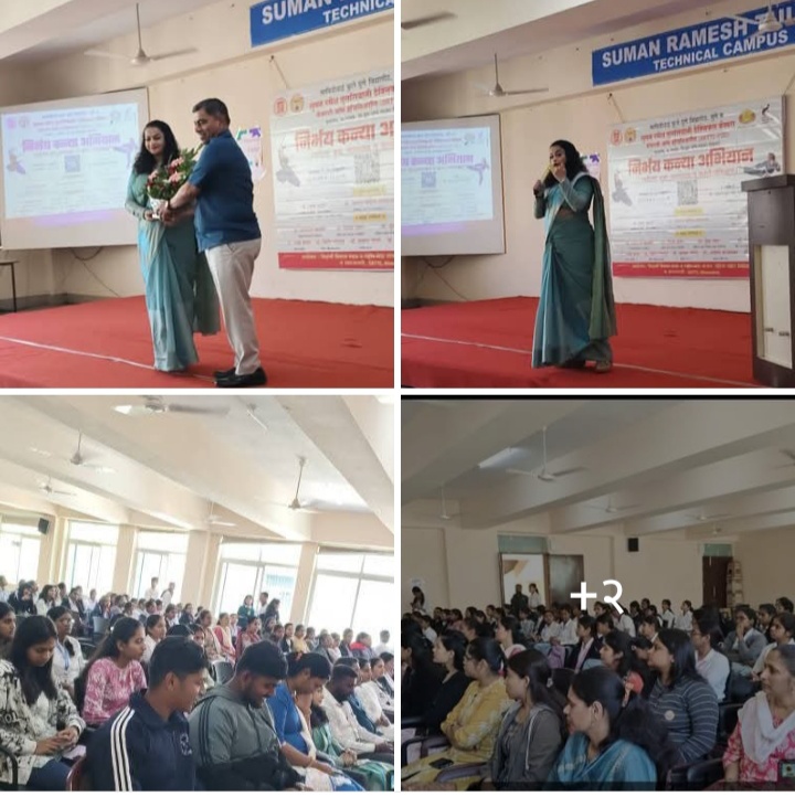 सुमन रमेश तुलसियानी टेक्निकल कॅम्पस फॅकल्टी येथे  निर्भय कन्या अभियानाला उत्स्फूर्त प्रतिसाद महिला युवा  व्याख्यान व कराटे प्रशिक्षणातून विद्यार्थिनींना स्वसंरक्षणाचा आत्मविश्वास