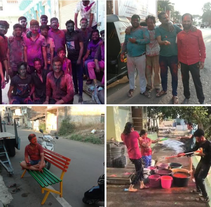 तळेगाव दाभाडेत धुळवडीचा जल्लोष.