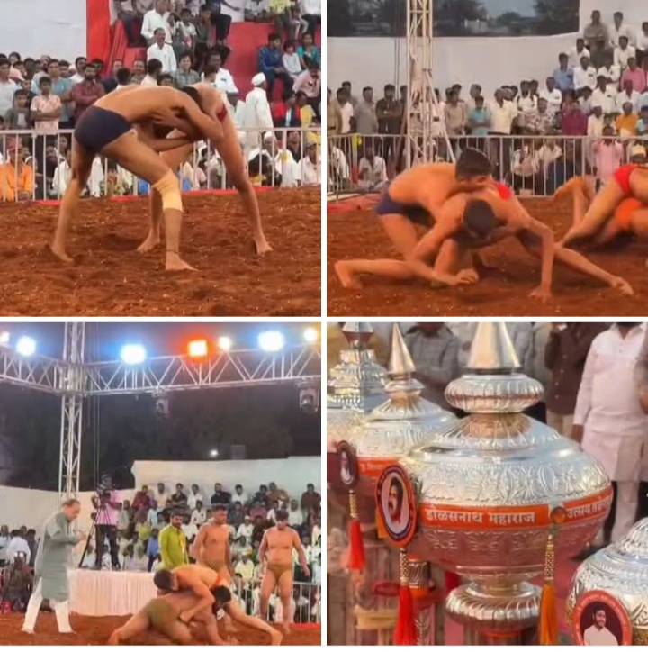 तळेगावात डोळसनाथांच्या साक्षीने कुस्तीचा महाकुंभ; दमदार झुंजींनी आखाडा दणाणला