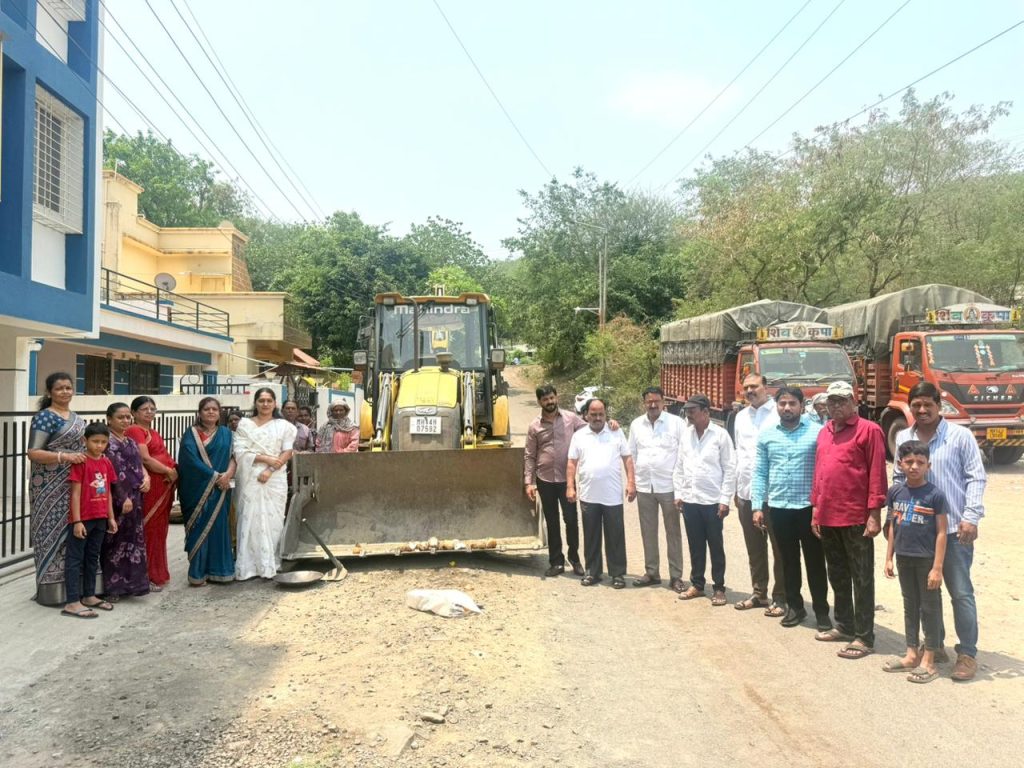 नगरसेवक सागर बोडके व नगरसेविका सुरेखा भेगडे यांच्या पाठपुराव्याला यश:तळेगावात अंतर्गत रस्ता कामांचे भूमिपूजन