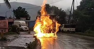 नवलाख उंबर येथे रसायन वाहतूक करणाऱ्या टेम्पोला भीषण आग