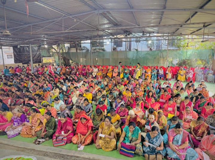 अथर्वशीर्षाच्या मंगलमंत्रांनी तळेगाव दाभाडे शहर भक्तिमय:तीन हजार महिला-भगिनींच्या सामूहिक पठणाने गणेशभक्तीचा जागर